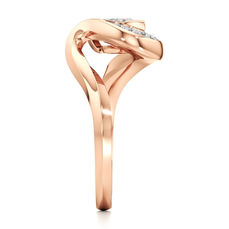 Main Image 3 of J'Lure Leaf Step-Cut Lab-Grown Diamond Engagement Ring 1 ct tw 18K Rose Gold