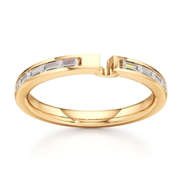 J'Lure Baguette-Cut Lab-Grown Diamond Contour Wedding Band 3/8 ct tw 18K Yellow Gold