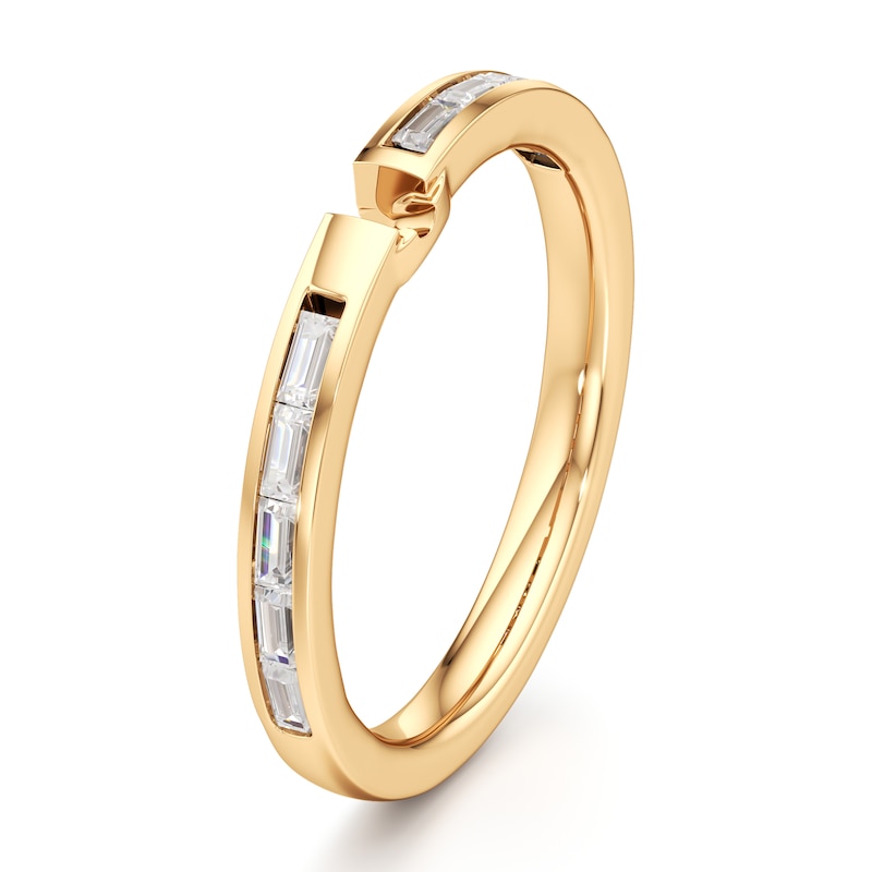 Main Image 4 of J'Lure Baguette-Cut Lab-Grown Diamond Contour Wedding Band 3/8 ct tw 18K Yellow Gold