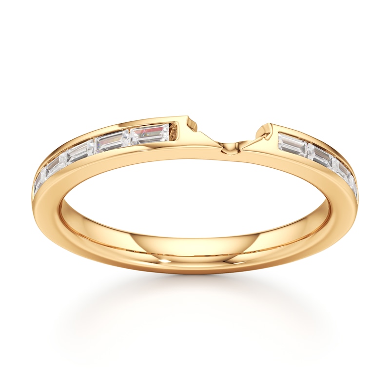 Main Image 1 of J'Lure Baguette-Cut Lab-Grown Diamond Contour Wedding Band 3/8 ct tw 18K Yellow Gold
