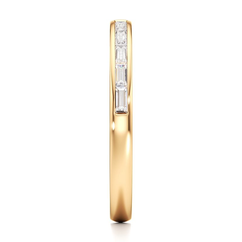Main Image 3 of J'Lure Baguette-Cut Lab-Grown Diamond Contour Wedding Band 3/8 ct tw 18K Yellow Gold