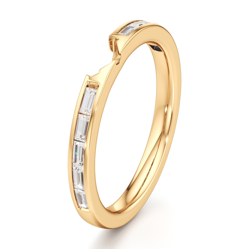 Main Image 4 of J'Lure Baguette-Cut Lab-Grown Diamond Contour Wedding Band 3/8 ct tw 18K Yellow Gold