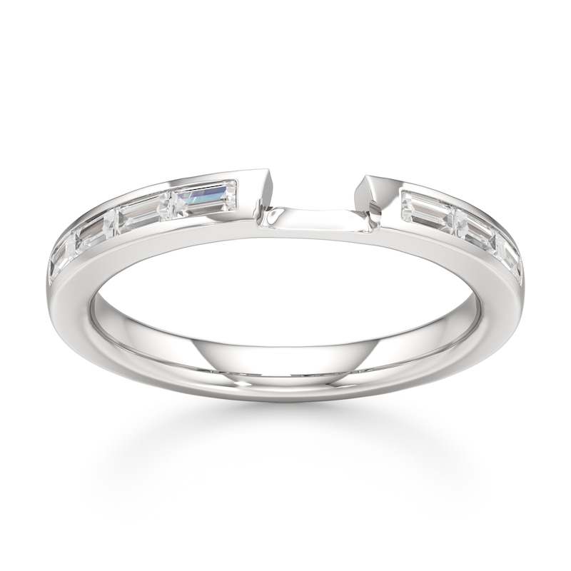 Main Image 1 of J'Lure Baguette-Cut Lab-Grown Diamond Contour Wedding Band 1/3 ct tw 18K White Gold