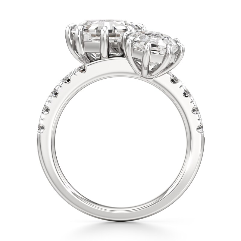 Main Image 2 of J'Lure Octagon Step-Cut Two-Stone Lab-Grown Diamond Engagement Ring 4-5/8 ct tw 18K White Gold