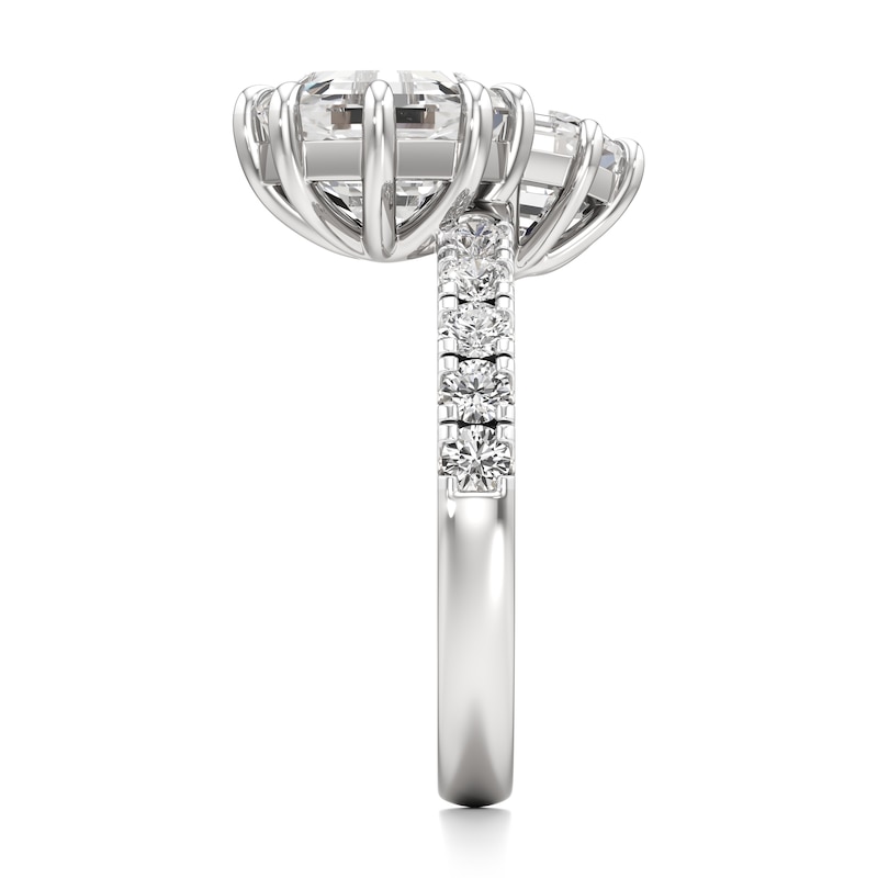 Main Image 3 of J'Lure Octagon Step-Cut Two-Stone Lab-Grown Diamond Engagement Ring 4-5/8 ct tw 18K White Gold