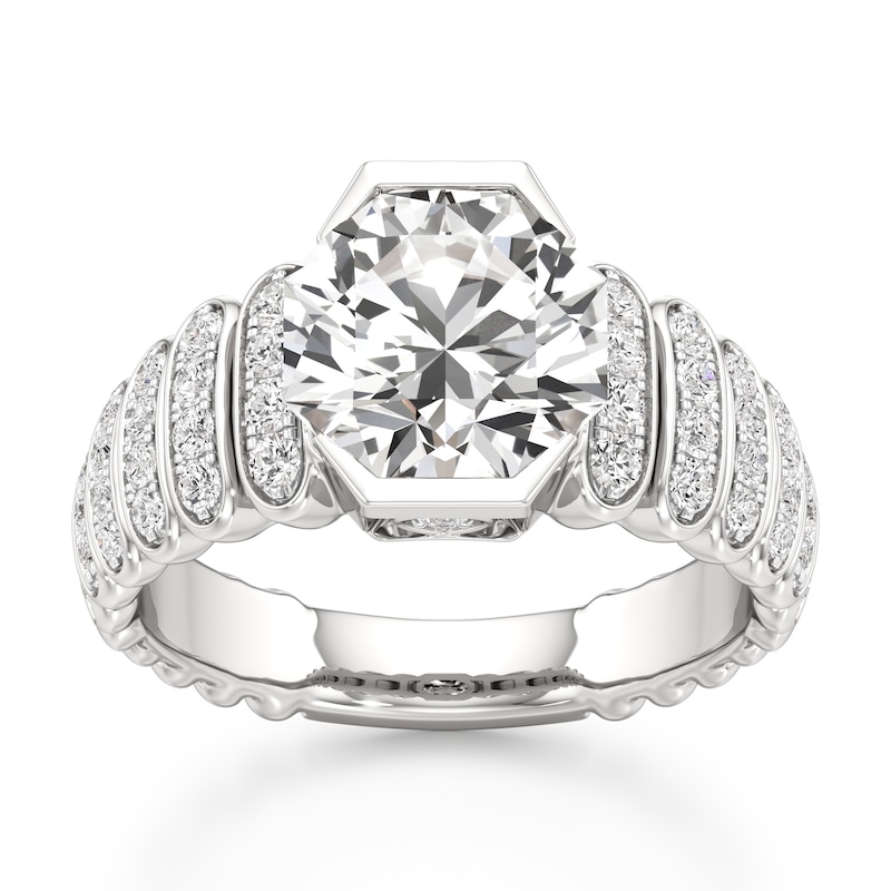 Main Image 1 of J'Lure Octagon Brilliant-Cut Lab-Grown Diamond Engagement Ring 3-3/8 ct tw 18K White Gold