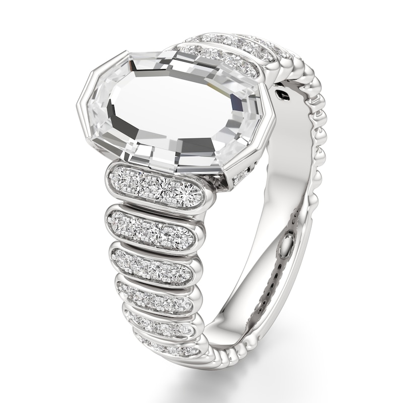Main Image 4 of J'Lure Oval Portrait-Cut Lab-Grown Diamond Engagement Ring 2-3/8 ct tw 18K White Gold