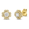 Thumbnail Image 2 of Unspoken Diamond Halo Stud Earrings 1/2 ct tw 14K Yellow Gold