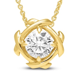 Unspoken Diamond Solitaire Necklace 2 ct tw 14K Yellow Gold 18" (I1/I)
