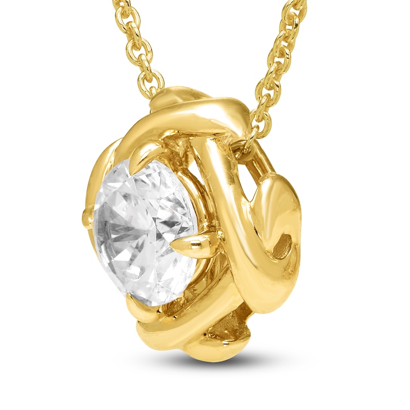 Main Image 2 of Unspoken Diamond Solitaire Necklace 2 ct tw 14K Yellow Gold 18" (I1/I)