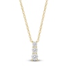 Thumbnail Image 1 of Lab-Grown Diamond Graduated Three-Stone Drop Necklace 1/2 ct tw 14K Yellow Gold 18"