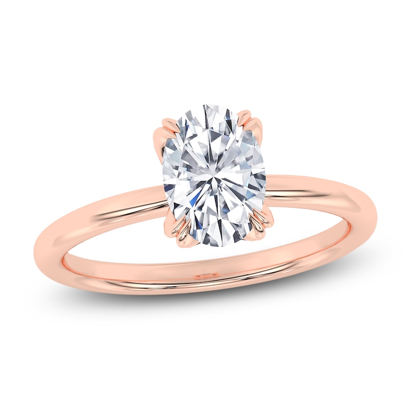 Main Image 1 of Oval-Cut Diamond Solitaire Engagement Ring 1-1/2 ct tw 14K Rose Gold (I2/I)