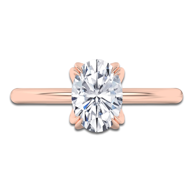 Main Image 3 of Oval-Cut Diamond Solitaire Engagement Ring 1-1/2 ct tw 14K Rose Gold (I2/I)