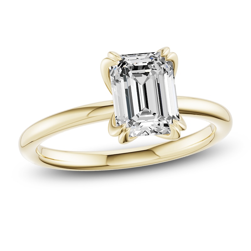 Main Image 1 of Certified Emerald-Cut Diamond Solitaire Engagement Ring 2 ct tw 14K Yellow Gold (I1/I)