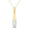 Thumbnail Image 1 of Italia D'Oro Colori Costa White Enamel Teardrop Necklace 14K Yellow Gold 18"