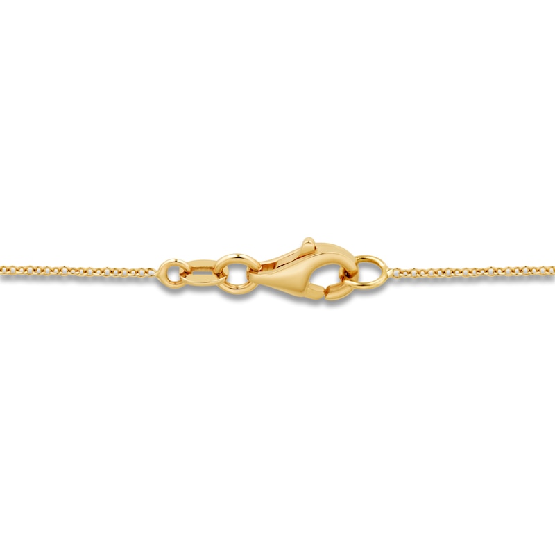 Main Image 4 of Italia D'Oro Colori Costa White Enamel Teardrop Necklace 14K Yellow Gold 18"