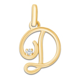 Children's Diamond Accent Letter D Charm 14K Yellow Gold