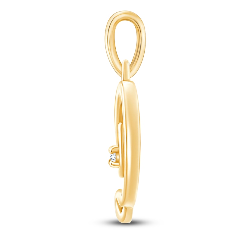 Main Image 2 of Children's Diamond Accent Letter D Charm 14K Yellow Gold