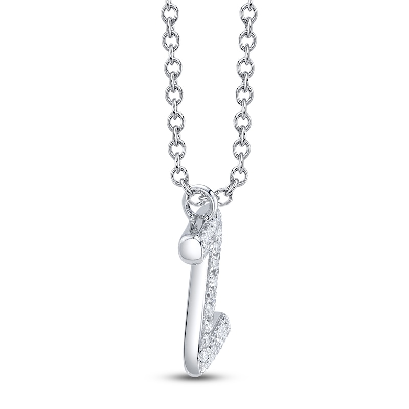 Main Image 2 of Shy Creation Diamond Letter Z Pavé Necklace 1/15 ct tw 14K White Gold 18" SC55028331-Z
