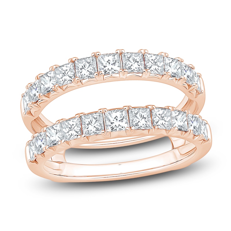 Main Image 1 of Princess-Cut Lab-Grown Diamond Enhancer Ring 2 ct tw 14K Rose Gold