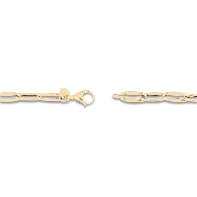 Main Image 2 of Italia D'Oro Stampato Paperclip Chain Bracelet 6mm Hollow 14K Yellow Gold 7.25"