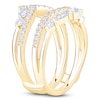 Thumbnail Image 2 of Certified Marquise & Round-Cut Diamond Chevron Enhancer Ring 1 ct tw 14K Yellow Gold
