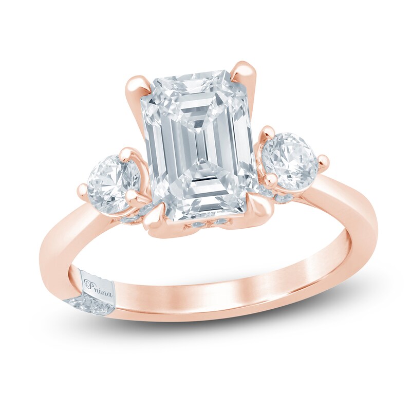 Main Image 1 of Pnina Tornai Emerald-Cut Lab-Grown Diamond Three-Stone Engagement Ring 2-5/8 ct tw 14K Rose Gold