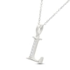 Thumbnail Image 2 of Diamond Initial L Necklace 1/20 ct tw 10K White Gold 18"