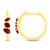 Thumbnail Image 1 of Pear, Oval & Marquise-Cut Natural Ruby Hoop Earrings 10K Yellow Gold