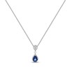 Thumbnail Image 1 of Pear-Shaped Natural Blue Sapphire & Diamond Necklace 1/4 ct tw 14K White Gold 18"