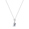 Thumbnail Image 2 of Pear-Shaped Natural Blue Sapphire & Diamond Necklace 1/4 ct tw 14K White Gold 18"