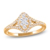Thumbnail Image 1 of Multi-Diamond Marquise Halo Promise Ring 1/4 ct tw 10K Yellow Gold