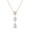 Thumbnail Image 1 of Pear, Oval & Round-Cut Lab-Grown Diamond Three-Stone Bezel-Set Necklace 3/4 ct tw 14K Yellow Gold 18"