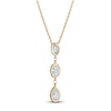 Thumbnail Image 2 of Pear, Oval & Round-Cut Lab-Grown Diamond Three-Stone Bezel-Set Necklace 3/4 ct tw 14K Yellow Gold 18"