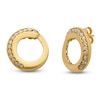 Thumbnail Image 2 of Italia D'Oro Diamond-Cut Circle Earrings 14K Yellow Gold
