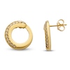 Thumbnail Image 3 of Italia D'Oro Diamond-Cut Circle Earrings 14K Yellow Gold