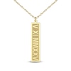 Thumbnail Image 1 of Roman Numeral Date Vertical Tag Necklace 14K Yellow Gold 18"