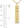 Thumbnail Image 4 of Roman Numeral Date Vertical Tag Necklace 14K Yellow Gold 18"