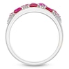 Thumbnail Image 4 of Trillion-Cut Lab-Created Ruby & White Lab-Created Sapphire Ring Sterling Silver