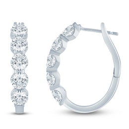 Jared Signature Collection Lab-Grown Diamond U-Shaped Hoop Earrings 4 ct tw 14K White Gold
