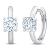 Thumbnail Image 2 of Lab-Grown Diamond Round-Cut Solitaire Hoop Earrings 1 ct tw 14K White Gold (VS2/F)