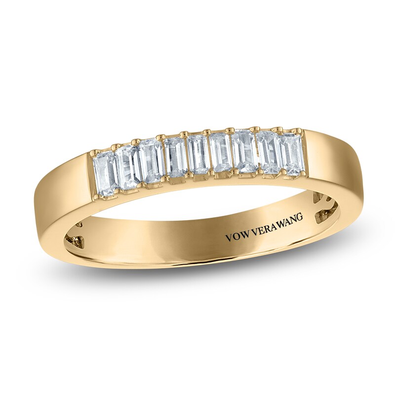 Main Image 1 of Vera Wang VOW Baguette-Cut Diamond Nine-Stone Wedding Band 1/4 ct tw 14K Yellow Gold