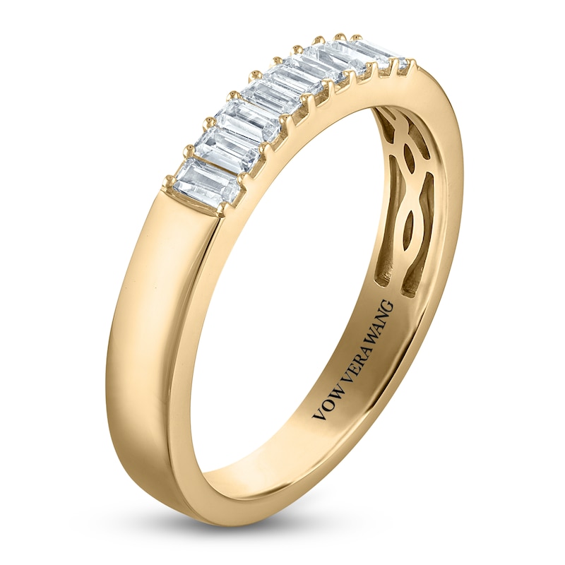 Main Image 2 of Vera Wang VOW Baguette-Cut Diamond Nine-Stone Wedding Band 1/4 ct tw 14K Yellow Gold