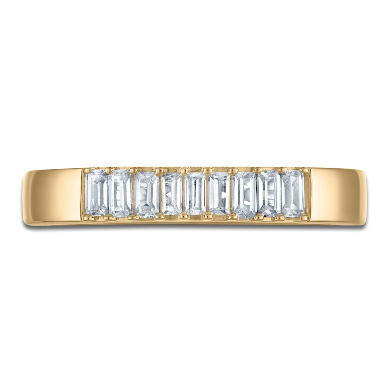 Main Image 3 of Vera Wang VOW Baguette-Cut Diamond Nine-Stone Wedding Band 1/4 ct tw 14K Yellow Gold