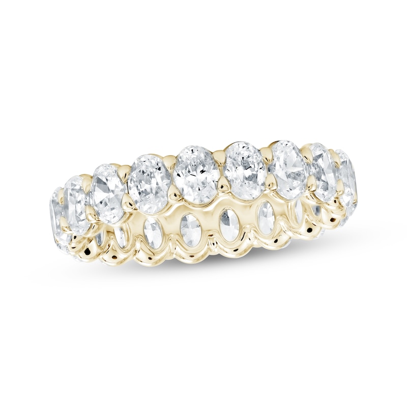 Main Image 1 of Oval-Cut Lab-Grown Diamond Eternity Band 3 to 4 ct tw 14K Yellow Gold