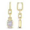 Thumbnail Image 1 of Shy ICON Lumeria Baguette & Round-Cut Diamond Link Drop Earrings 1 ct tw 14K Yellow Gold B22001559