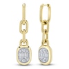 Thumbnail Image 2 of Shy ICON Lumeria Baguette & Round-Cut Diamond Link Drop Earrings 1 ct tw 14K Yellow Gold B22001559