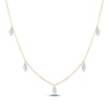 Thumbnail Image 1 of Jared Signature Marquise-Cut Lab-Grown Diamond Dangle Station Necklace 1 ct tw 14K Yellow Gold 18"