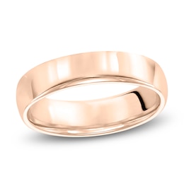 Men's Domed Wedding Band 14K Rose Gold 5mm