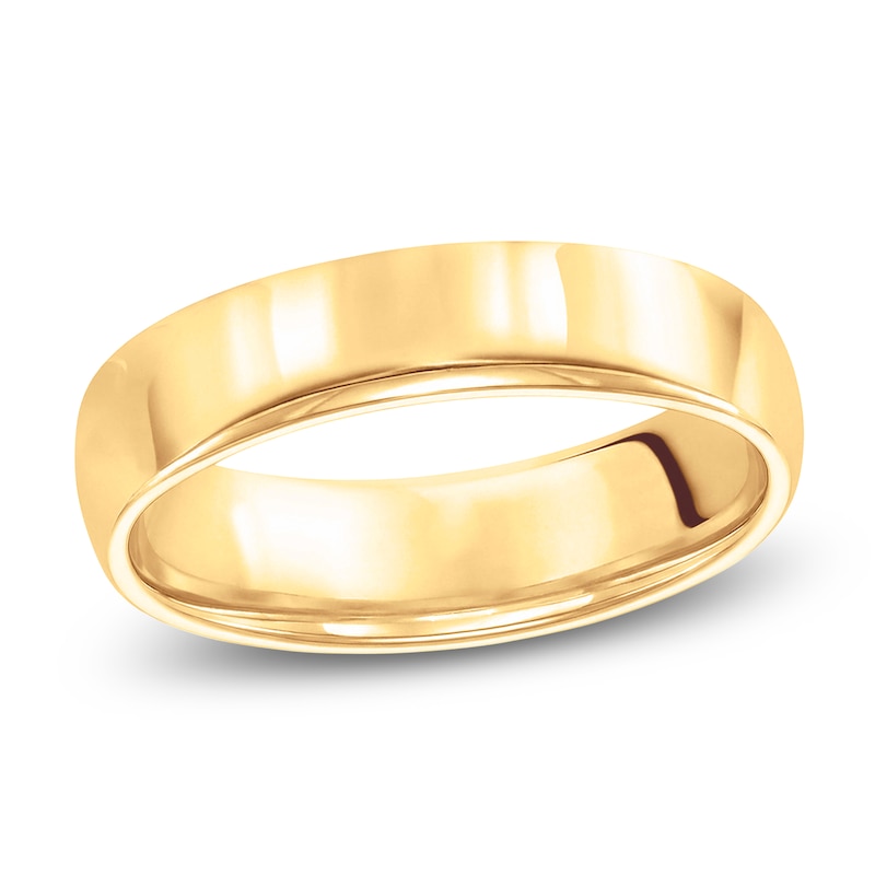 Main Image 1 of Men's Domed Wedding Band 14K Yellow Gold 5mm